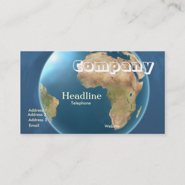 Tarjeta de visita internacional del globo del (Anverso)