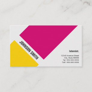 Tarjeta De Visita Internista - Amarillo rosa simple
