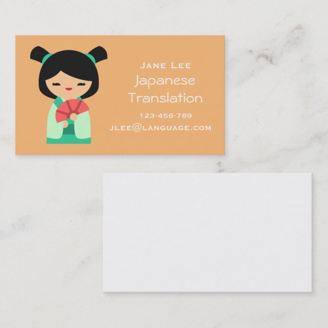 Tarjeta De Visita Intérprete de idioma traductor japonés (Anverso / Reverso)