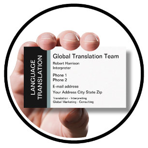 Tarjeta De Visita Intérprete de Traducción de Idiomas