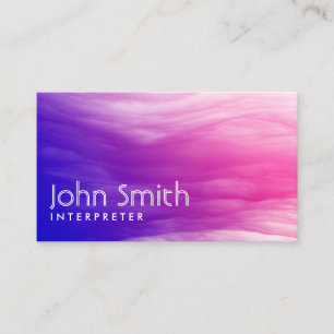 Tarjeta De Visita Intérprete Elegant Purple Clouds