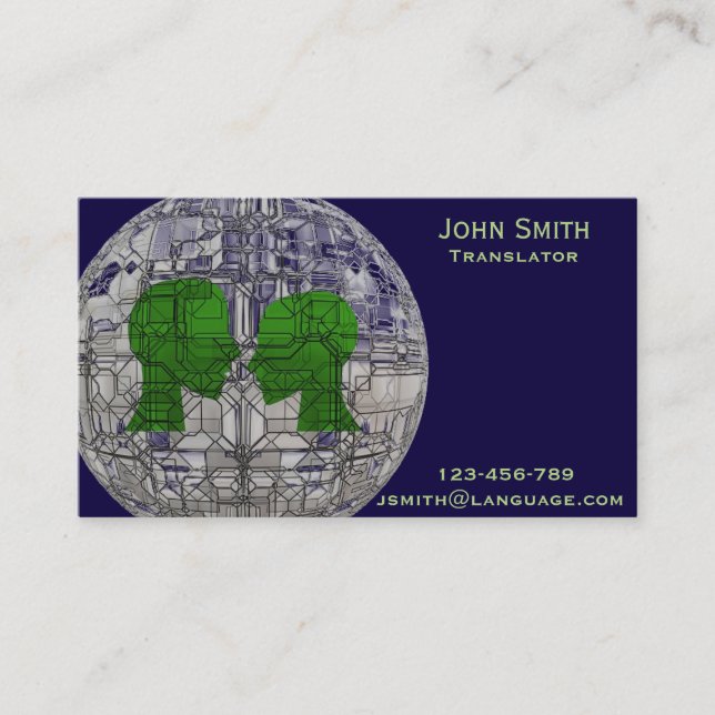 Tarjeta De Visita Intérprete independiente de la lengua del (Anverso)
