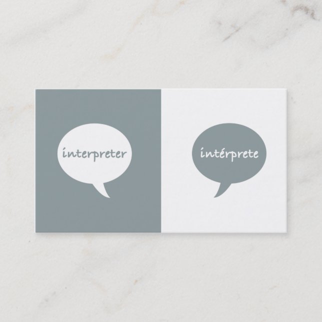 Tarjeta De Visita Intérprete Inglés - Español (Anverso)
