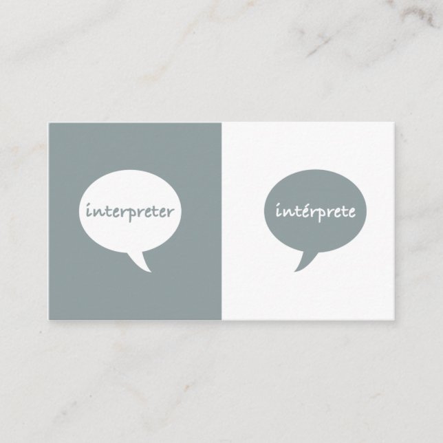 Tarjeta De Visita Intérprete Inglés - Español (Anverso)