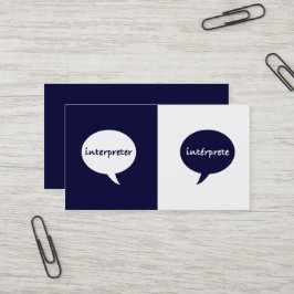 Tarjeta De Visita Intérprete inglés - español