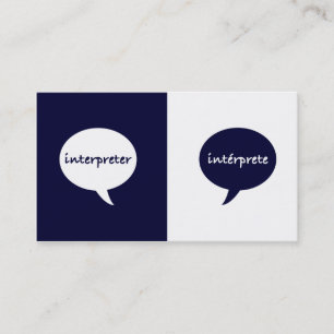 Tarjeta De Visita Intérprete inglés - español