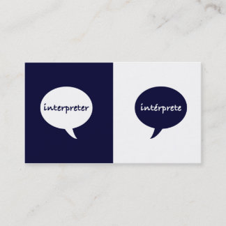 Tarjeta De Visita Intérprete inglés - español