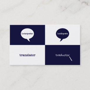 Tarjeta De Visita Intérprete/Traductor Inglés - Español Masculino