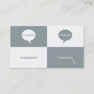 Tarjeta De Visita Intérprete/Traductor Inglés - Español Masculino