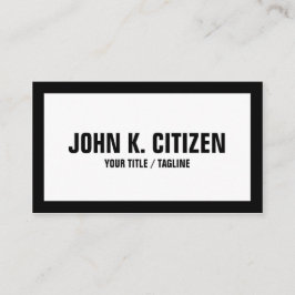 Tarjeta de visita intrépida básica blanco y negro