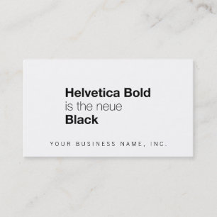 Tarjeta De Visita Intrépido Helvética es el negro del neue