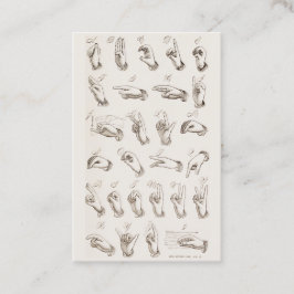 Tarjeta De Visita Introducción al lenguaje de Rótulo ASL de Vintage