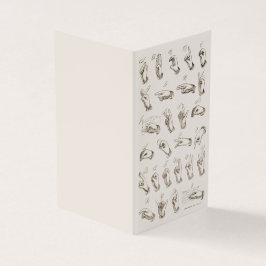 Tarjeta De Visita Introducción al lenguaje de Rótulo ASL de Vintage