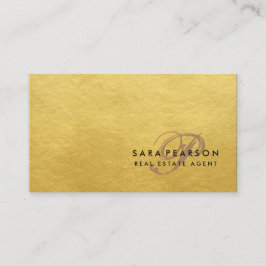 Tarjeta De Visita Inversión de agente inmobiliario Textura de oro el