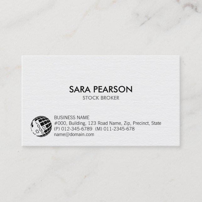 Tarjeta De Visita Inversión en Bolsa Simple (Anverso)