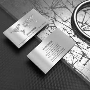 Tarjeta De Visita Inversiones Finanzas Boda Viajando Mundo Plata