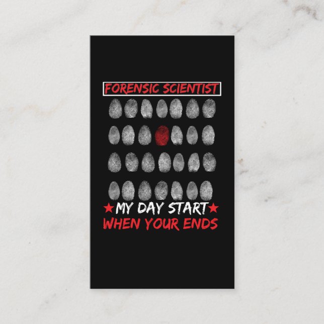 Tarjeta De Visita Investigación forense de huellas dactilares detect (Anverso)