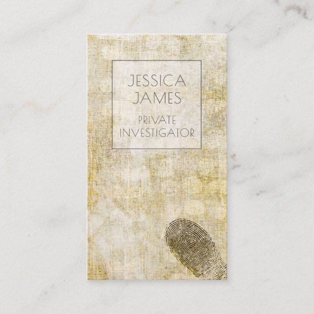 Tarjeta De Visita Investigación privada de detectives Fingerprint (Anverso)