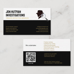 Tarjeta De Visita Investigación privada   Detective Profesional