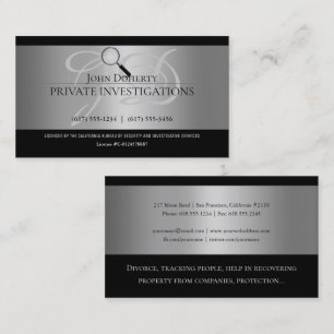 Tarjeta De Visita Investigaciones privadas   Detective Profesional
