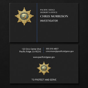 Tarjeta De Visita Investigador de Sheriff Aplicación de la Ley