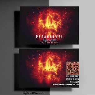 Tarjeta De Visita Investigador paranormal Burning Skull