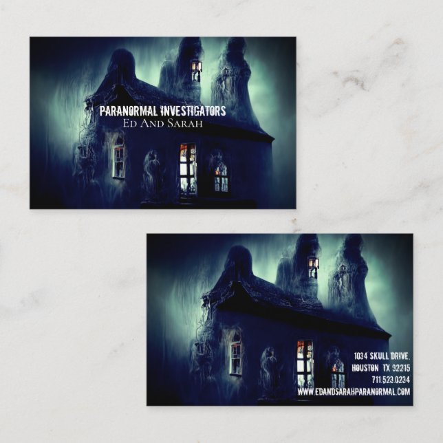 Tarjeta De Visita Investigador Paranormal Cabina de Mano (Anverso / Reverso)