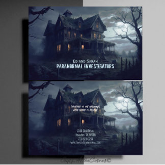 Tarjeta De Visita Investigador Paranormal Casa Embrujada Espeluznant