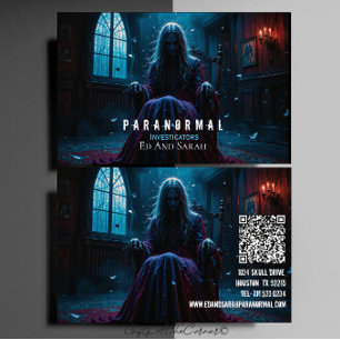 Tarjeta De Visita Investigador paranormal Chica postrado