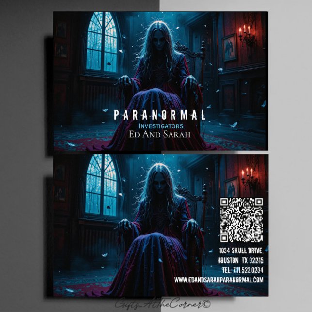 Tarjeta De Visita Investigador paranormal Chica postrado (Subido por el creador)