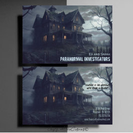 Tarjeta De Visita Investigador paranormal Eerie Haunted House