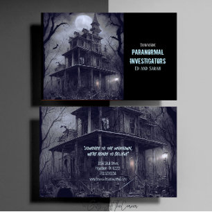 Tarjeta De Visita Investigador paranormal Eerie Haunted House