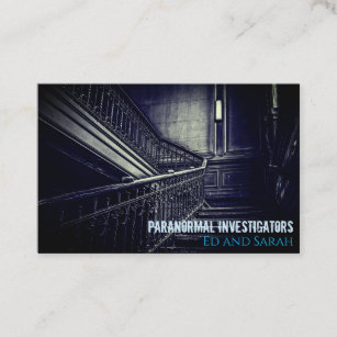 Tarjeta De Visita Investigador paranormal Escaleras de Creepy