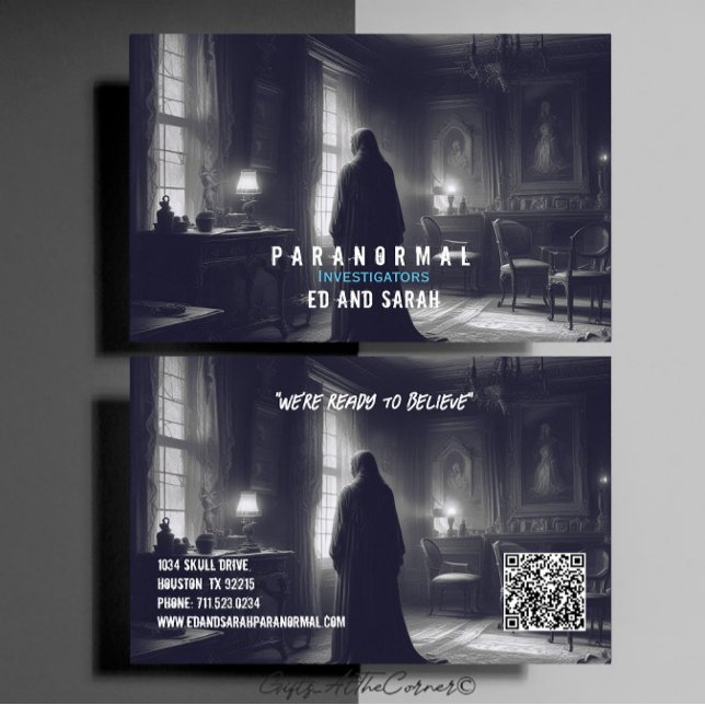 Tarjeta De Visita Investigador paranormal Fantasma embrujada (Subido por el creador)