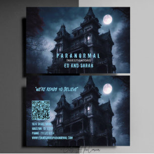 Tarjeta De Visita Investigador paranormal Luna de la Casa
