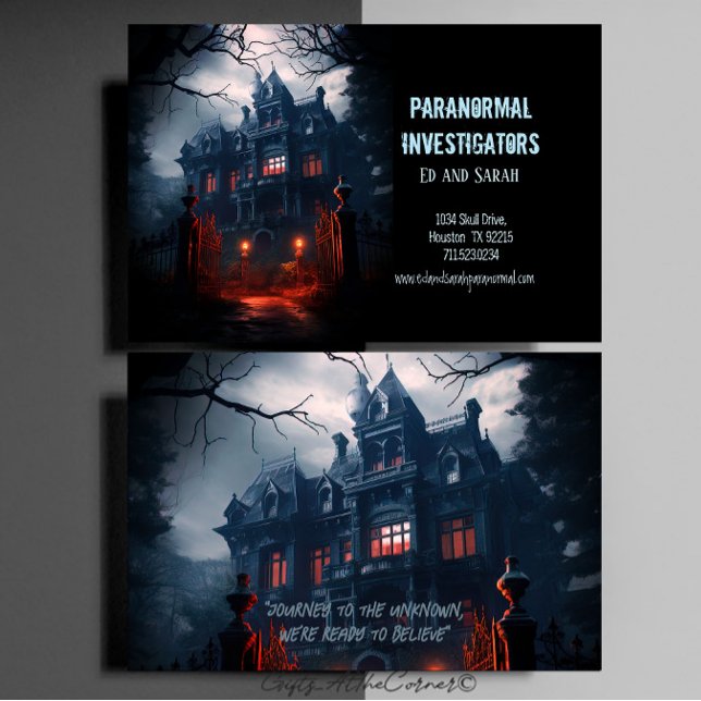 Tarjeta De Visita Investigador Paranormal Mansión Asombrosa (Subido por el creador)