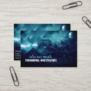 Tarjeta De Visita Investigador paranormal Pueblo Haunted