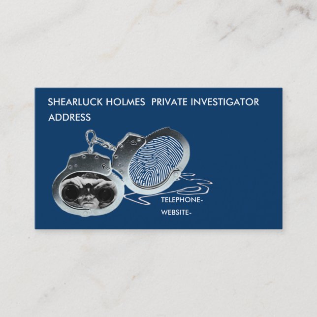 Tarjeta De Visita Investigador privado (Anverso)