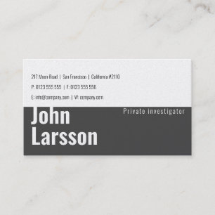 Tarjeta De Visita Investigador privado   Detective