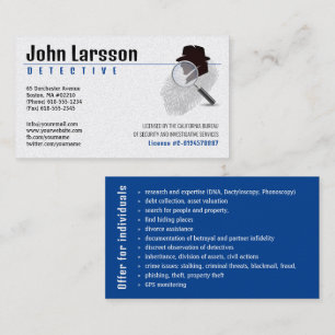 Tarjeta De Visita Investigador privado   Detective