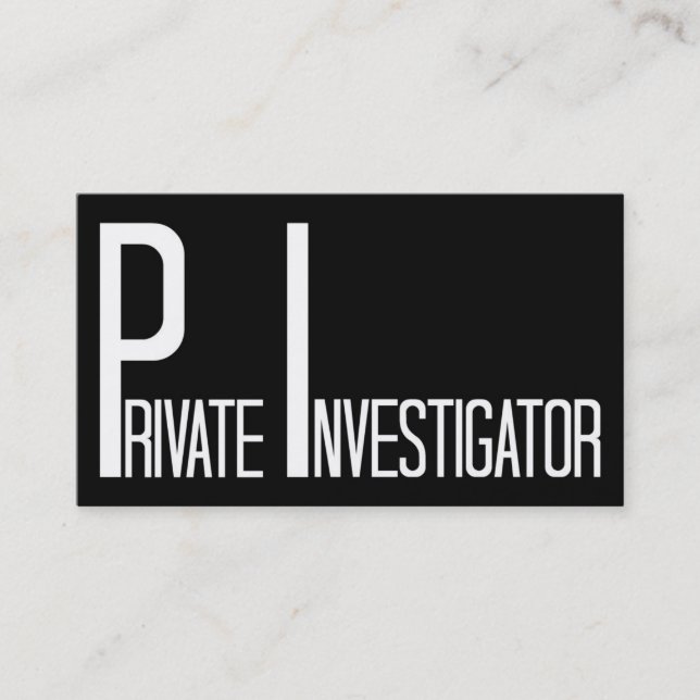 Tarjeta De Visita Investigador privado negro simple (Anverso)