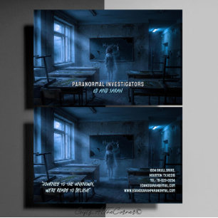 Tarjeta De Visita Investigadores Paranormales Aula Espeluznante y Em
