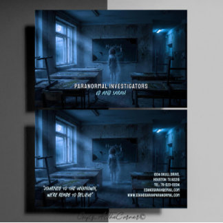 Tarjeta De Visita Investigadores Paranormales Aula Espeluznante y Em
