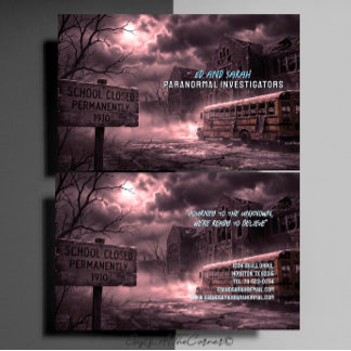 Tarjeta De Visita Investigadores Paranormales Autobús Escolar Embruj
