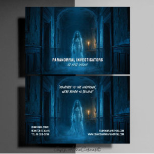 Tarjeta De Visita Investigadores Paranormales Señora Fantasma Mister