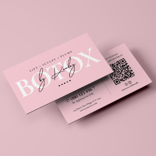 Tarjeta De Visita inyector de Botox estético MedSpa Rosa Pastel