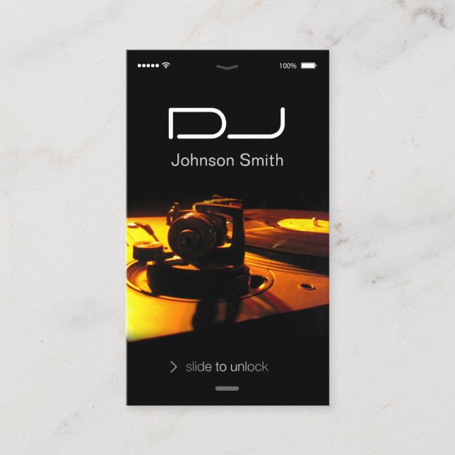 Tarjeta De Visita iPhone iOS Style - Auriculares girables Pub DJ (Anverso)