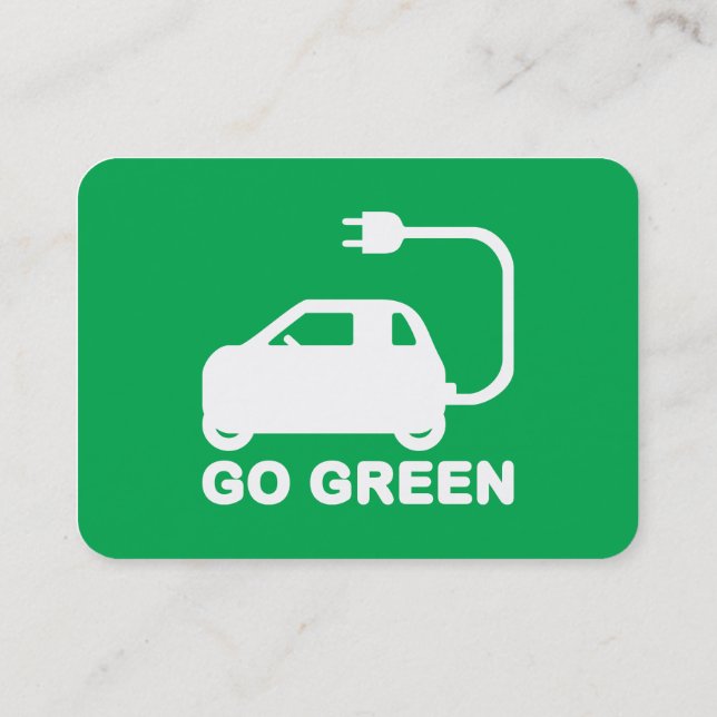 Tarjeta De Visita Ir Verde ~ Conducir autos eléctricos (Reverso)