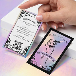 Tarjeta De Visita Iridescent holographic Beauty Makeup Artist Luxury