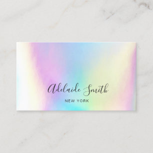 Tarjeta De Visita iridiscencia falsa arcoiris pastel